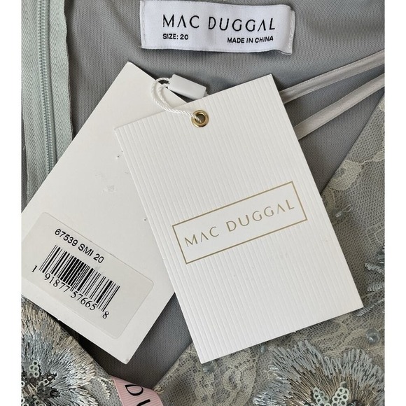 Mac Duggal Evening Gown Dress Size 20 Floral Embroidered Sequin Lace 67539 $698 - Picture 7 of 9